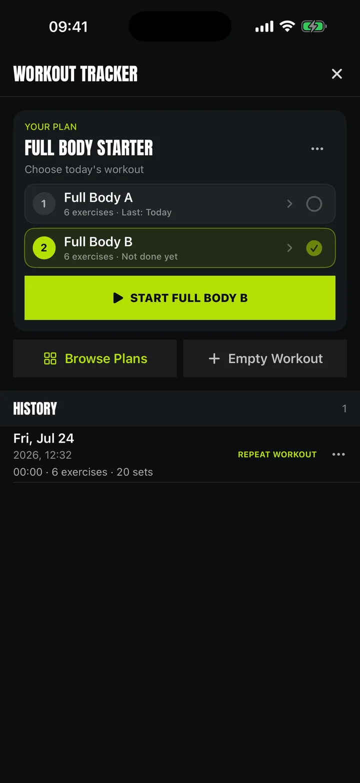 GymDJ ready-made Full Body workout plan